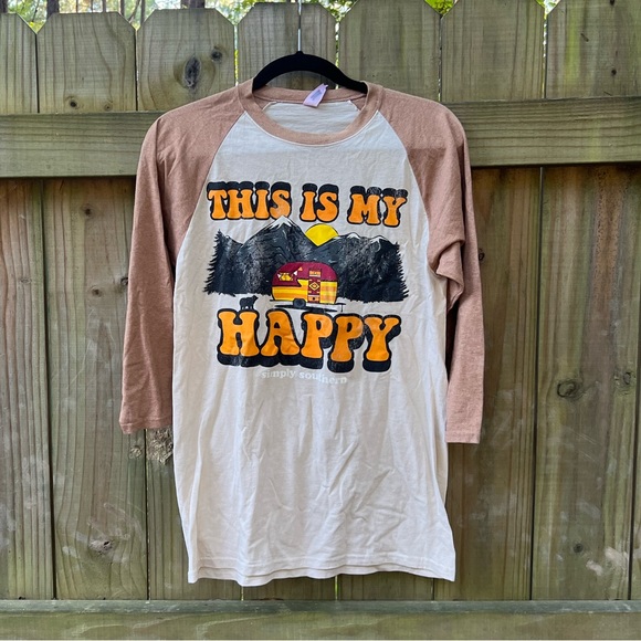 Simply Southern Tops - SIMPLY SOUTHERN This is My Happy Shirt size small